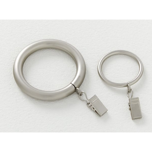 WEST ELM Oversized 2" Round Metal Curtain Rings (Set Of 7) - Brushed Nickel - Picture 3 of 3